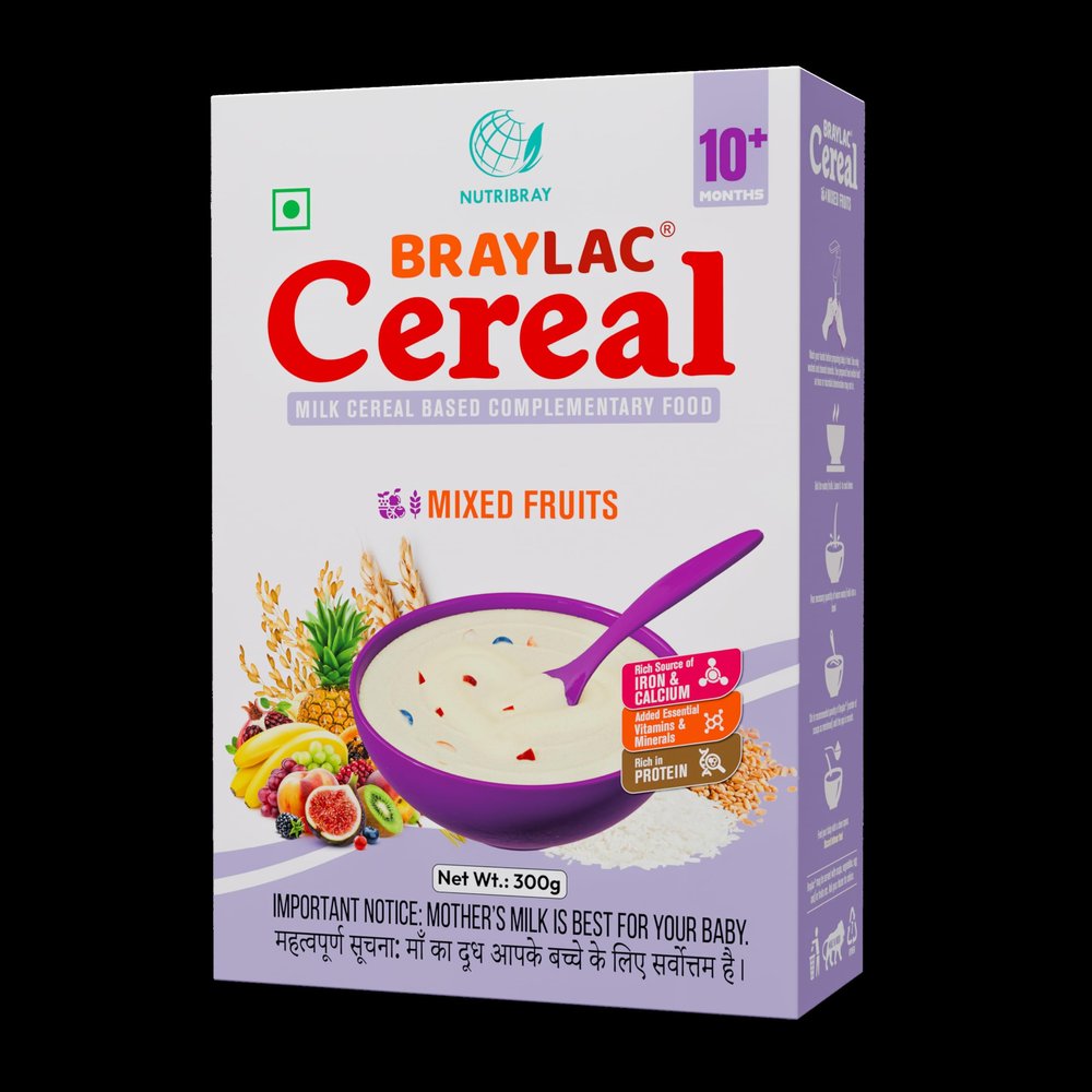 Braylac Cereal Mixed Fruit - 300 gm - For 10+ months Baby - Bag in Box (BIB Pack)