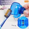 ATOOZED Toothbrush Head Cover Portable Travel Toothbrush Protector Coverings Clips Cap Brush Multicolor Plastic Covers for Household Travel Camping Bathroom School (Pack of 5) view 4
