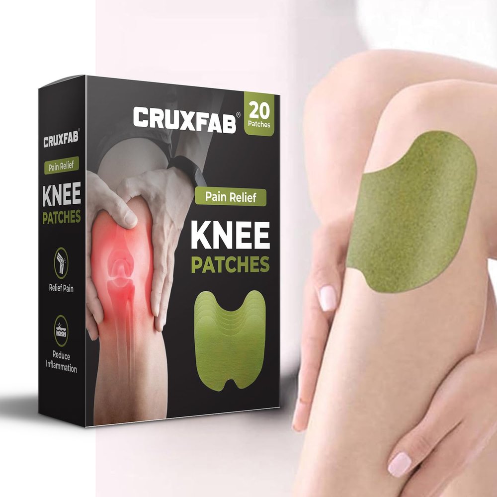 CRUXFAB Knee Pain Relief Patch for Joint & Muscle Pain Quick Relief Heating Pad Natural Pain Reliever for Knee, Back, Neck & Body Pain (Pack of 20)