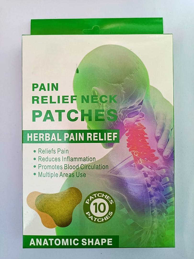 CRUXFAB Pain Relief Neck Patch Sticker Self Heating Warming Meridians Patches For Neck Pain And Muscle Soreness (Pack Of 10 Patches)