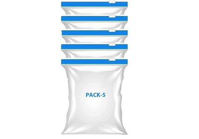 Rpinkal Fresh Zipper Multi-Purpose Storage Slider Bags | Reusable Ziplock Pouch BPA Free Plastic Seal Freezer Food, Microwave Safe, Re-usable, Washable, Transparent (Zip Lock Bags - 5)