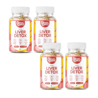 OrganicSupp Liver Detox Advanced Ayurvedic Liver Cleanse with 17 Herbs | Supports Fat Metabolism, Gut Health & Toxin Removal | Powerful Herbal Formula | 240 Capsules (Pack of 4)