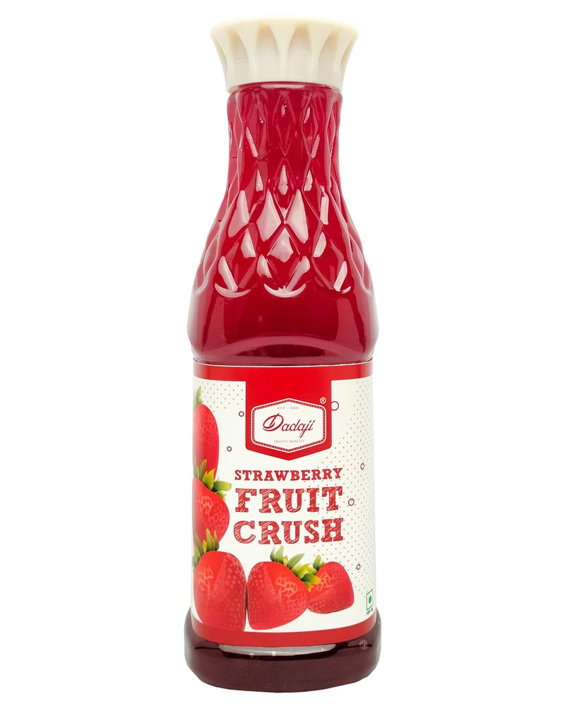 Dadaji Fresh Strawberry Fruit Crush | 750ml | Perfect for Milkshakes, Fruit Drink, Mocktails, Cocktails and Mixers | Premium Strawberry Crush | Toppings for Icecream, Desserts & Cakes
