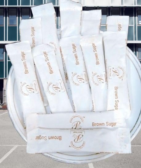 Rahul Sugar Brown Sugar Tubular Sachets, (5G Each X 2000Pcs) Pack, Pure and Chemical Free for Baking | Sugar Sachets Pouch | Organic Brown Sugar | 100% Unrefined & Naturally Processed, 10 kg