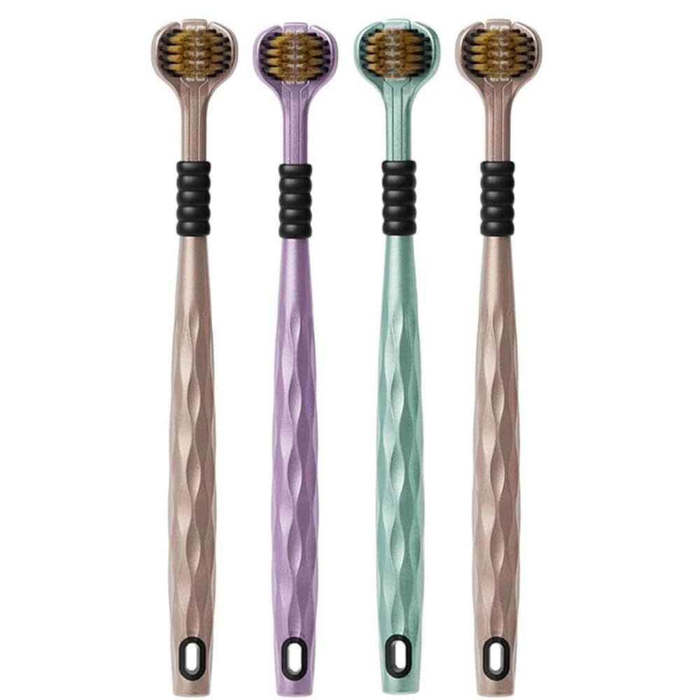 3-Sided Toothbrush | Ultra Soft Bristles for Deep Cleaning | Triple Action Manual Toothbrush | Triple Head Design for 360 Cleaning | Eco-Friendly & Gentle on Gums (4)