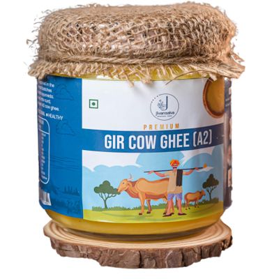 Jivansatva Organic Farm A2 Gir Cow Ghee | 500ml | Boosts Immunity| Vedic Bilona Method | Grassfed, Cultured, Premium & Traditional Ghee | Rich Texture, and Health Benefits | Completely Natural | Pack of 2