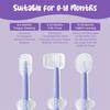 Acorn Crafts 3 Pcs Baby Toothbrush Set for 018 Months  Soft Silicone Manual Toothbrush, U-Shaped Tongue Cleaner & Gum Massager | Infant Oral Care Kit with Travel Case | BPA-Free & Safe for Newborns view 2