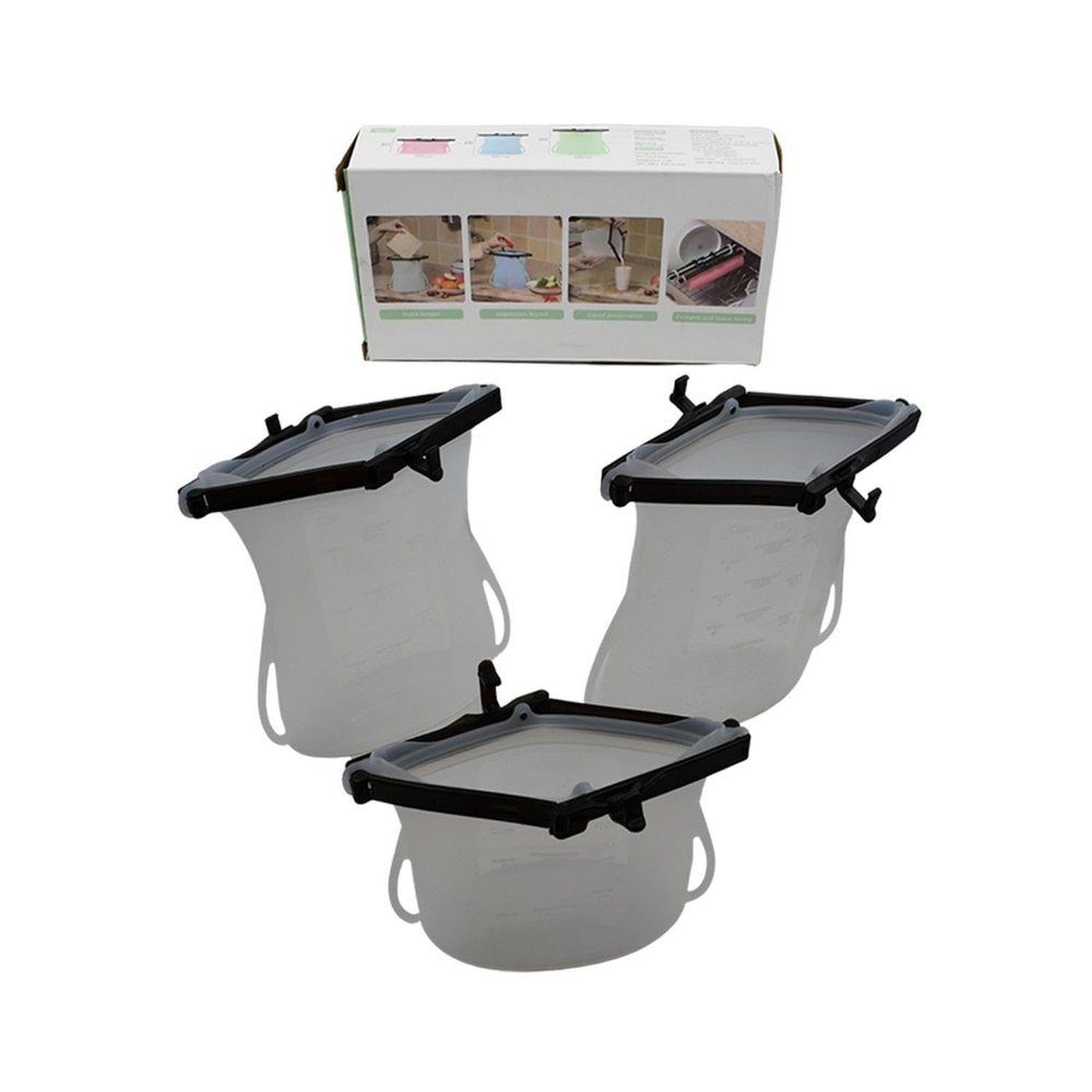 Reusable Silicone Food Storage Bags 3 Pc