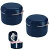HASTHIP 2PCS Denture Bath Case, Retainer Holder with Strainer Basket, False Teeth Storage Cup Mouth Guard Storage Soak Container for Travel Cleaning, Blue view 1
