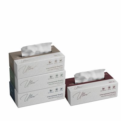 Claret Ultra Soft 3-Ply (18 x 20 cm) Facial Tissue | 75 Pulls | 100% Virgin Pulp | OBA Free (Pack Of 4)