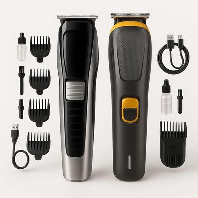 Hair & Beard Trimmer for Men Cordless Waterproof Trimmer with 4 Length Combs, Precision Blade, Cleaning Brush & Oil Bottle (Combo Of 2)