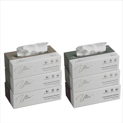 Claret Ultra Soft 3-Ply (18 x 20 cm) Facial Tissue | 75 Pulls | 100% Virgin Pulp | OBA Free (Pack Of 6)