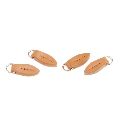 MERISHOPP 4Pcs Leather Zipper Tags Fixer Pull Replacement for Wallet Purse Bag Brown|Crafts | Sewing | Closures & Connectors | Zippers