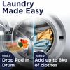 Ecosys 3-in-1 Dissolvable Magic Laundry Pods for 40 washes:Bioenzymes Infused,Tough Stain Fighter for Top & Front Load with Floral Aroma,1 Pod = 1 Wash for 5-7kg view 2