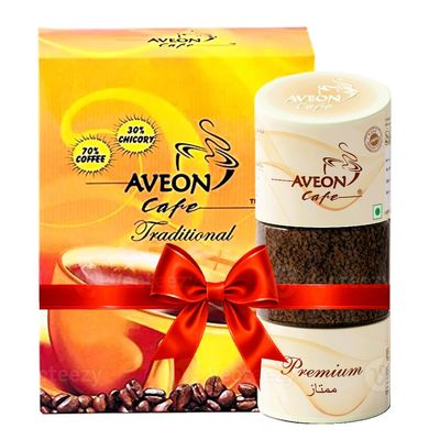 AVEON CAFE - Traditional Premium Flavoured Coffee Combo (200g & 100g) | Smooth & Bold Flavour | 100% Pure Coffee | Fresh & Aromatic
