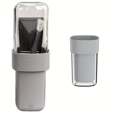 CESITRA Portable Travel Toothbrush Case, Covered Toothbrush Cup Holders, Toothbrush and Toothpaste Travel Case, Toothbrush Storage Organizer Container for Traveling Bathroom