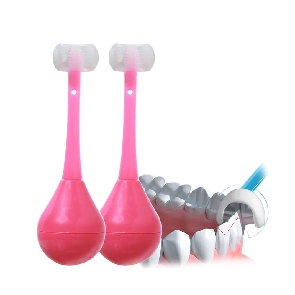 Alluzion 3-Sided Soft Bristle Toothbrush with Silicone Head Inverted Training Toothbrush for Children Aged 2-12, Gentle Oral Care for Children