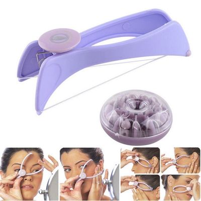 PAYRUNS 1 PC Eyebrow Face Chicks Ear Finger Hand Legs Forehead Upper Lip Arms and Body Hair Threading Removal Machine Tool Epilator Tweezers Trimmer Razor Kit for Women and Men (Purple)