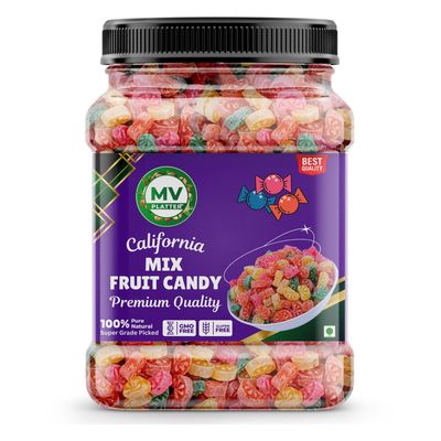 MV PLATTER Sweet and Sour Mix Fruit Candy 250Gm | Pops Fruits Goli For Kids | Khati Mithi Colourful Santra Orange Toffee Goli | Orange, Lemon, Litchi, Paan, Pepper