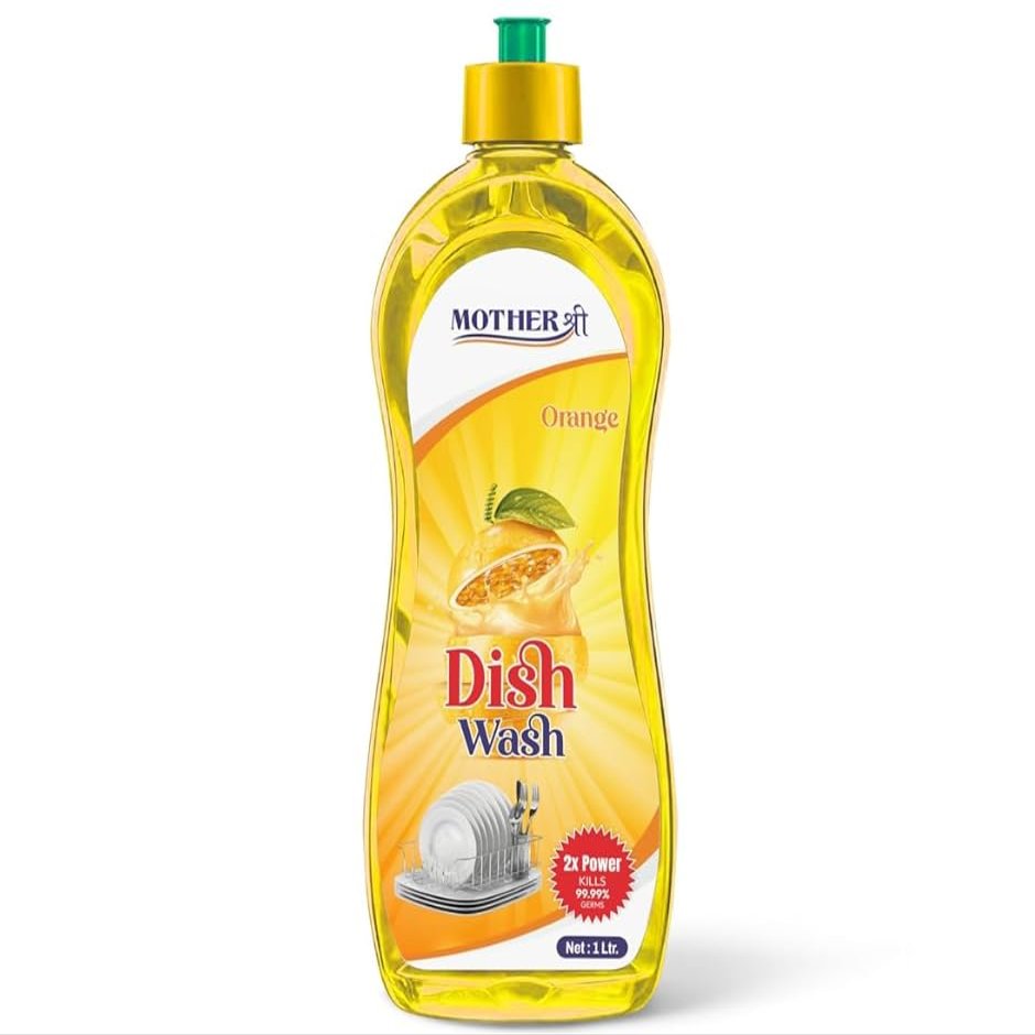 BADANI MART Dishwash Liquid Gel Kitchen Utensil Cleaner Removes Grease And Oil-Orange Dishwashing Detergent Dishwasher Cleaner (1 litre)