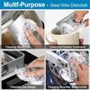 ARUHIU Steel Wire Dishcloth, Multi-Purpose Non-Scratch Scrubbing Pads for Kitchen and Bathroom Cleaning, Stainless-Steel Dish Wash Scrubber for Washing Dishes, Pack of 1, Silver view 2