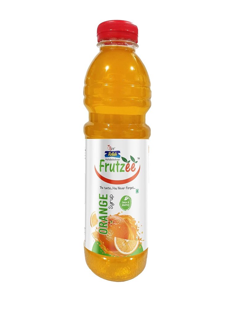 Frutzee Syrup, Refreshing Fruit Sharbat for Summer Drinks, Ideal for Instant Natural Juices, Mocktails, Cocktails & Beverages, No Artificial Colors, 750ML (750 ML, Orange)