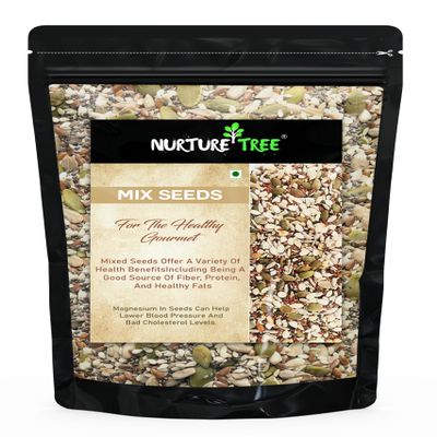 Nurture Tree Mixed Seeds 6-in-1 Premium Healthy Seed Mix ( 400gm ) | Raw & Gluten-Free | Basil, Chia, Pumpkin, Flax, Watermelon & Sunflower Seeds | Rich in Omega-3 & Dietary Fiber | 100% Natural Superfood Snack