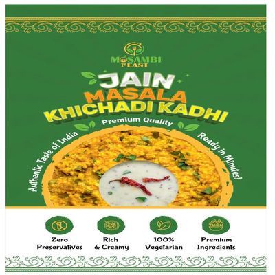 MOSAMBI FEAST Ready-to-Eat Jain Masala Khichdi Kadhi | 100% Natural No Preservatives | Rich Creamy Authentic Indian Flavors | Healthy Vegetarian Meal
