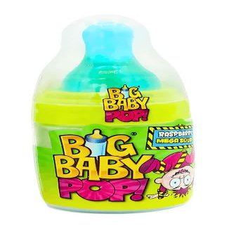 Big Baby Pop Mega Sour Raspberry Lollipop, 32gm