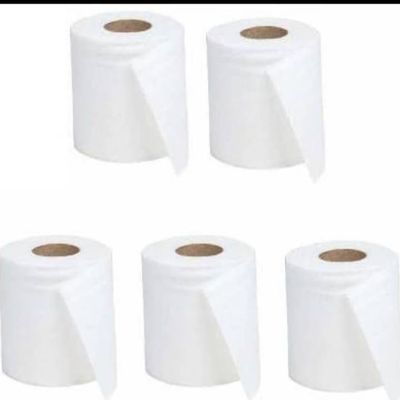 AANAHA White Toilet Paper Rolls, Pack of 5, Standard Size,Ply Toilet Paper Tissue Roll Family Pack 5-in-1 (230 Sheets Per roll)