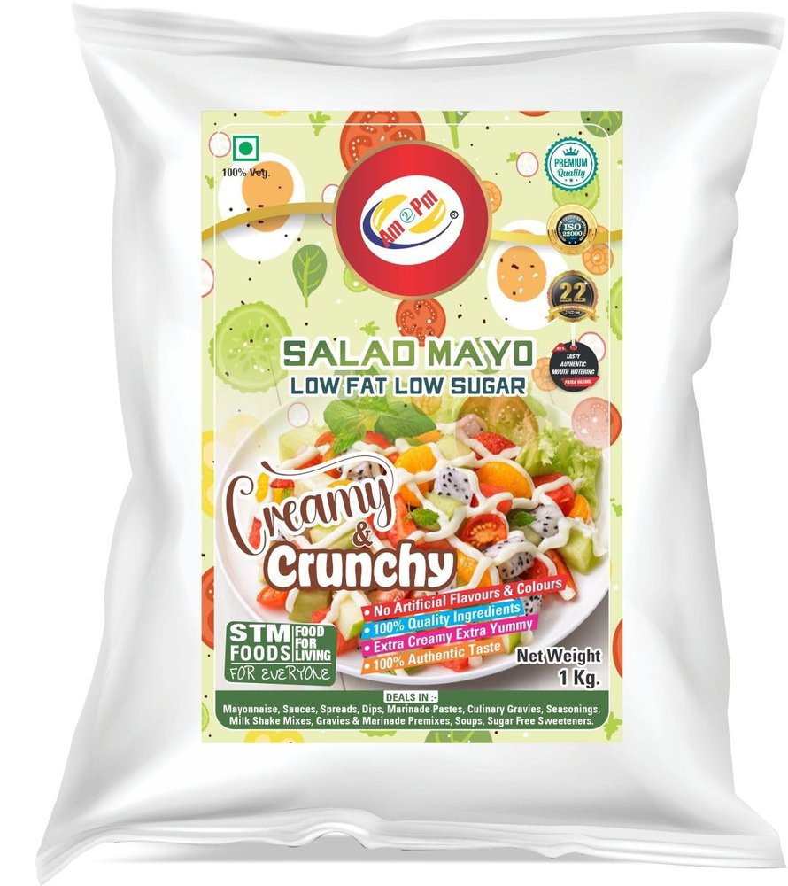 Am 2 Pm - Salad Mayo -1 Kg, Multipurpose Creamy & Crunchy Sauce For Burger, Wraps & Rolls (Fried Veg, Non Veg snacks)