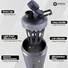 Apexx Protein Shaker Bottle  Steel Shaker for Gym with Silent Mixing, Leakproof Twist Cap, BPA-Free, No Smell, with Carry Handle - Silver 750ML view 2