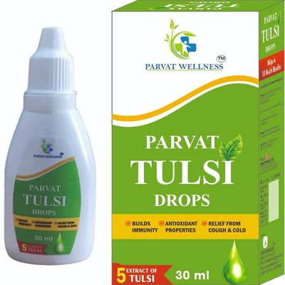 Parvat Tulsi Drops 30ml  Herbal Immunity Booster and Respiratory Support Supplement