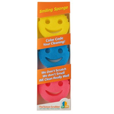 DARKFISH Scratch-Free Multipurpose Dish Sponge - BPA Free & Made with Polymer Foam - Stain, Mold & Odor Resistant Kitchen Sponge (Pack of 3)