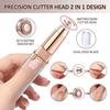 AGORAZOIN 2-in-1 Eyebrow Trimmer for Women | Rechargeable Facial Hair Remover with Replaceable Heads | Flawless Eyebrow Shaper & Face Hair Remover for Upper Lip, Nose, Chin | USB Electric Beauty Tool view 3