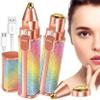 Beauty Phoria 2-in-1 Electric Eyebrow Trimmer and Hair Removal Pen Set, USB Rechargeable, Rainbow Glitter Design, Rose Gold view 2
