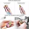 Beauty Phoria 2-in-1 Electric Eyebrow Trimmer and Hair Removal Pen Set, USB Rechargeable, Rainbow Glitter Design, Rose Gold view 3