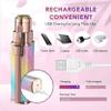 Beauty Phoria 2-in-1 Electric Eyebrow Trimmer and Hair Removal Pen Set, USB Rechargeable, Rainbow Glitter Design, Rose Gold view 4