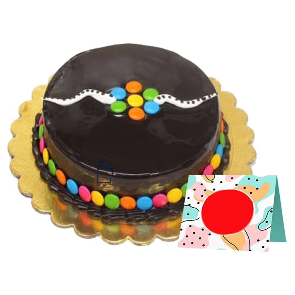 EG2i Rakhi chocolate Cake with Gems, Rakhi gifts, Rakhi gifts for brother, gifts for sibling, gifts for sister, same day delivery