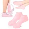 Aloe Silicone Moisturizing Heel Socks for Women - Soft Gel Spa Pedicure Socks for Repairing Dry Feet and Cracked Heels (MultiColor) pack of 1 pair view 3