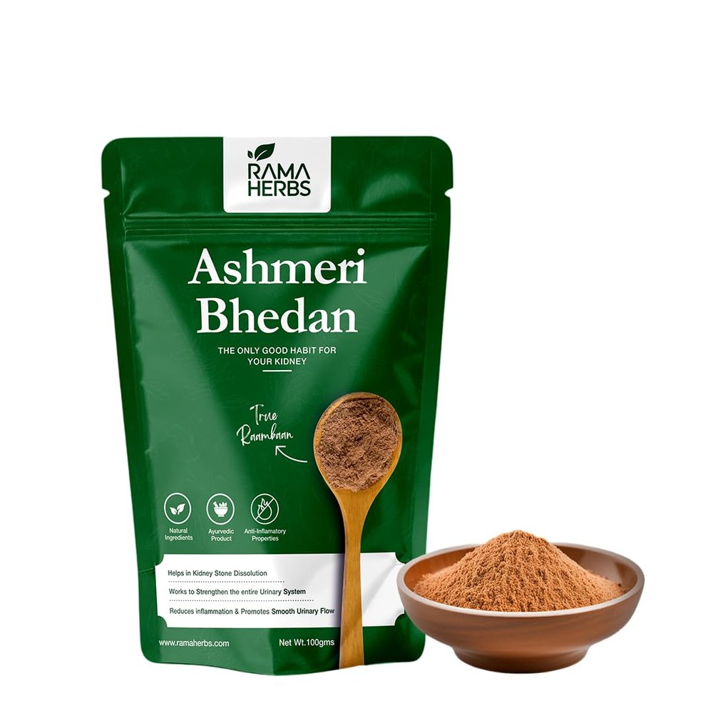 Ashmeri Bhedan | Ayurvedic Kidney Stone Dissolver & Urinary Health Support | Kidney detox |Natural Stone Removal Treatment for Men & Women | 100g Herbal Powder | Ram Baan Formula