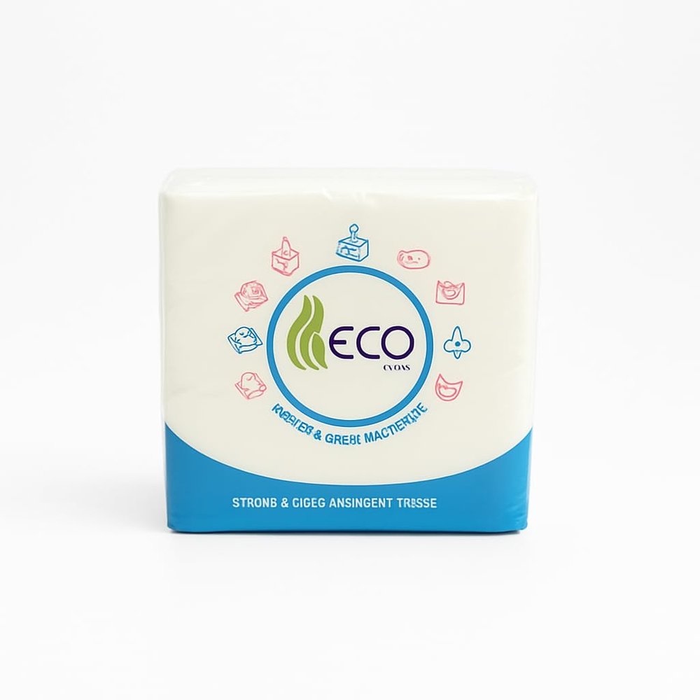 ECO Tissues Strong and Absorbent Paper Napkins, Super Soft and Hygienic - Pack of 4 (400 pulls)