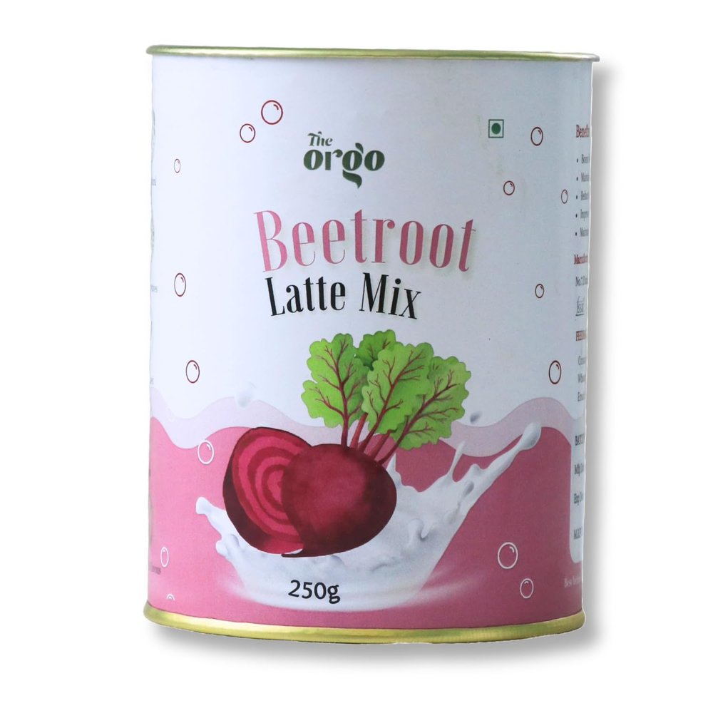 The Orgo ABC Latte Mix for glowing skin | Apple,Beetroot,Carrot Malt powder | 100% Natural Malt (250g, Beetroot malt)