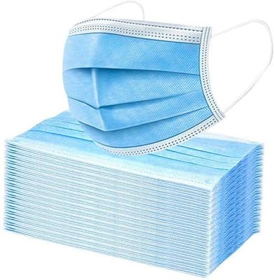 CHARLES (Pack of 100) Disposable 3-Ply Face Mask | Soft on Skin | Blue | With Elastic Earloops and Nose Clip | Great For Office, School, Home, Kitchen and Outdoors | Unisex