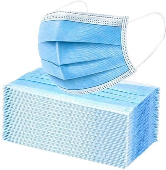 CHARLES (Pack of 100) Disposable 3-Ply Face Mask | Soft on Skin | Blue | With Elastic Earloops and Nose Clip | Great For Office, School, Home, Kitchen and Outdoors | Unisex
