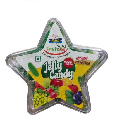 SFP Relish Jelly Sweet Sugar Coated Jelly Candy Star Box Mixed Fruit Flavored Juicy and Tasty Sugar Cubes Colorful Jelly Bites Ideal Gift Pack for Kids and Adults Delicious Fun Treat Box, Pack of 2 - 150 Gram