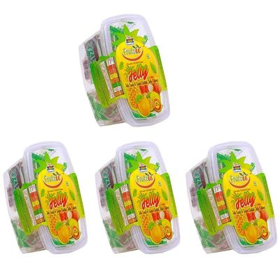 FRUTZEE Jelly Candy Assorted Fruity Flavors Kids Favorite Treats Fun Party Snack and Sweet Gifting Delight, 100g Each - Pack of 4 (Jelly Candy Pack of 4)