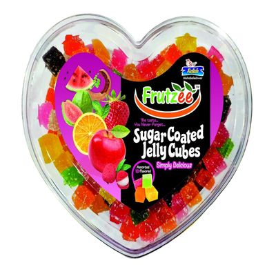 FRUTZEE Mixed Fruit Soft Heart Jelly Candy and Jelly Sugar Coated Beans Combo, Colorful Fruity Chewy Sweets for Kids and Adults Party Snack and Gifting Delight, 400 Gram (Sugar Coated Jelly Pack of 1)