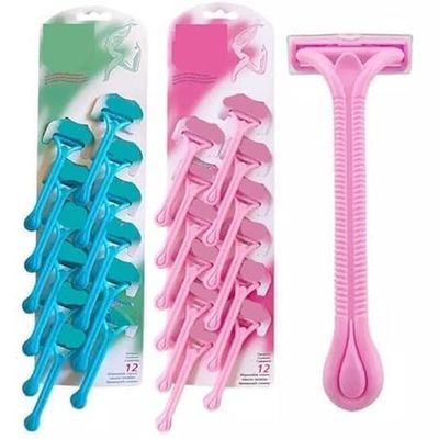 ASVINO Disposable Shaving Razor for Women & Men  6-Pack with Nourishing Strip for Smooth Hair Removal (Pink, Pack of 6)