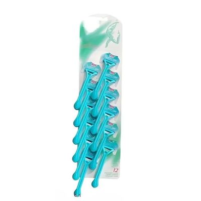 ASVINO Disposable Shaving Razor for Women & Men  6-Pack with Nourishing Strip for Smooth Hair Removal (Sky Blue, Pack of 6)